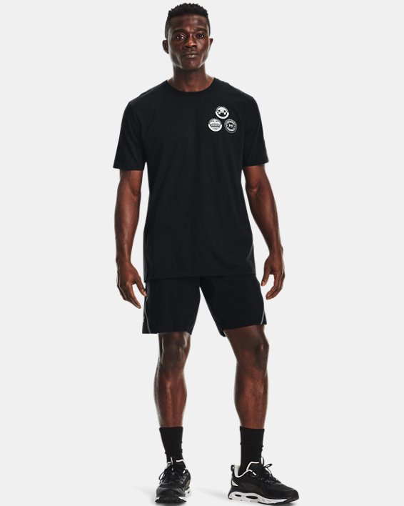 男童UA Multi Crest Logo短袖T恤, Black, pdpMainDesktop image number 2